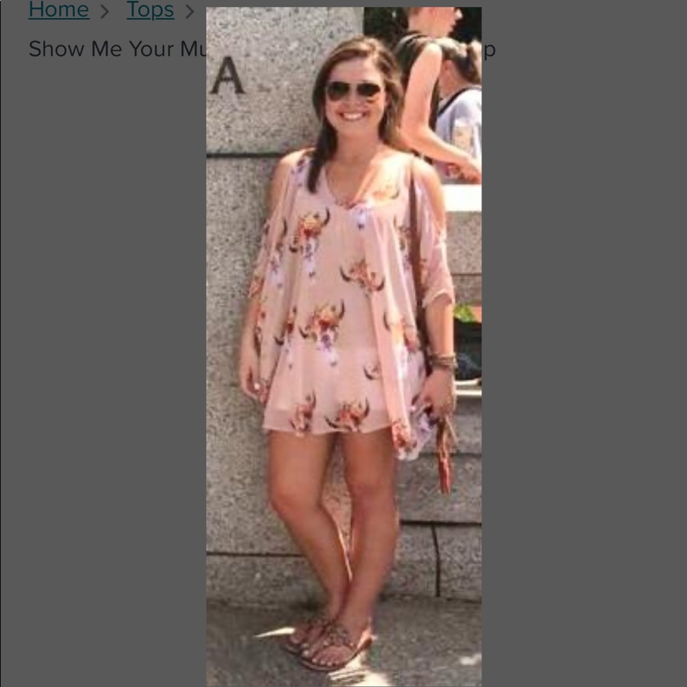 Show me your Mumu horned animal print top